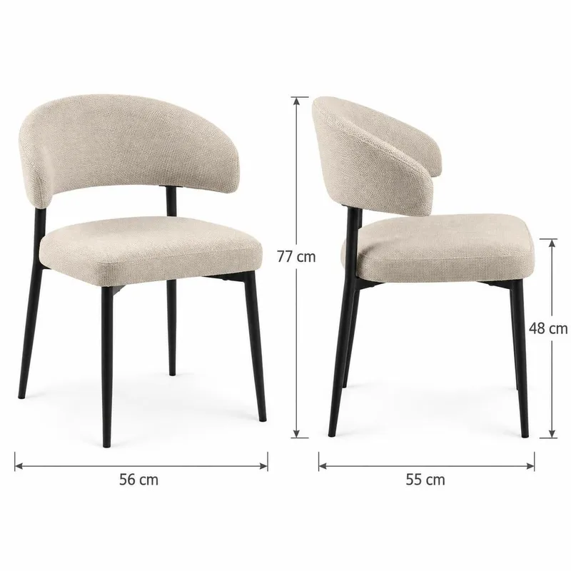 Sawako spisestol - Beige/svart - Møbler - Stoler & lenestoler - Spisestuestoler & kjøkkenstoler