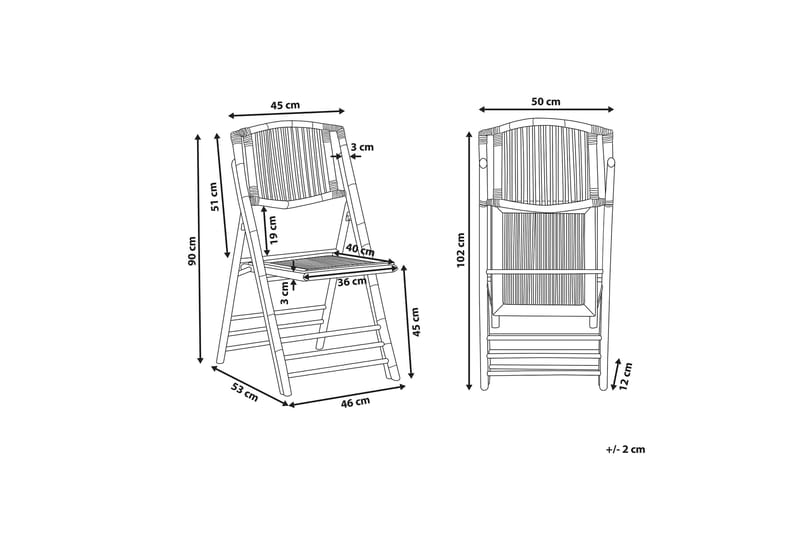 Sempione Stol 4-pk Sammenleggbar - Brun - Klappstol & stablingsbare stoler