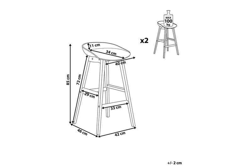 Sett med 2 barkrakker Micco - Møbler - Stoler & lenestoler - Barstoler