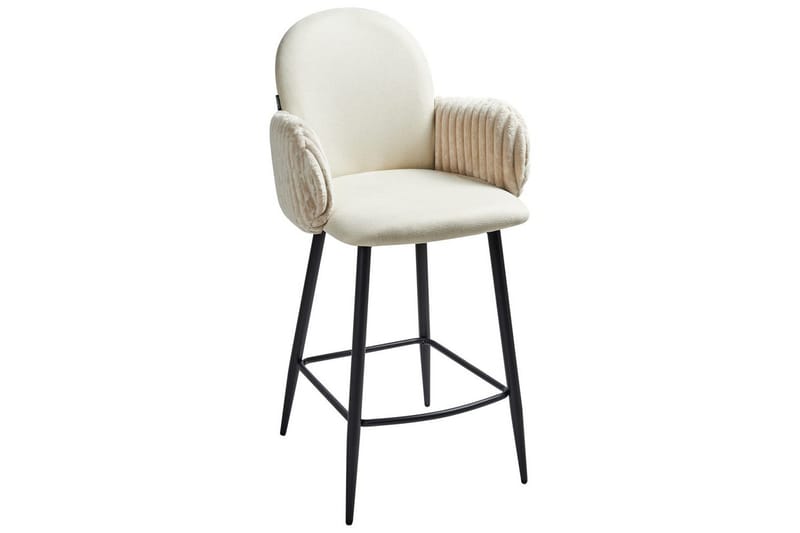 Sett med 2 barstoler Amity - Lys beige, svart - Møbler - Stoler & lenestoler - Barstoler