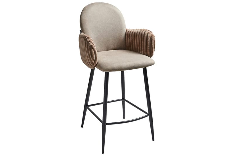 Sett med 2 barstoler Amity - Taupe, svart, brun - Møbler - Stoler & lenestoler - Barstoler