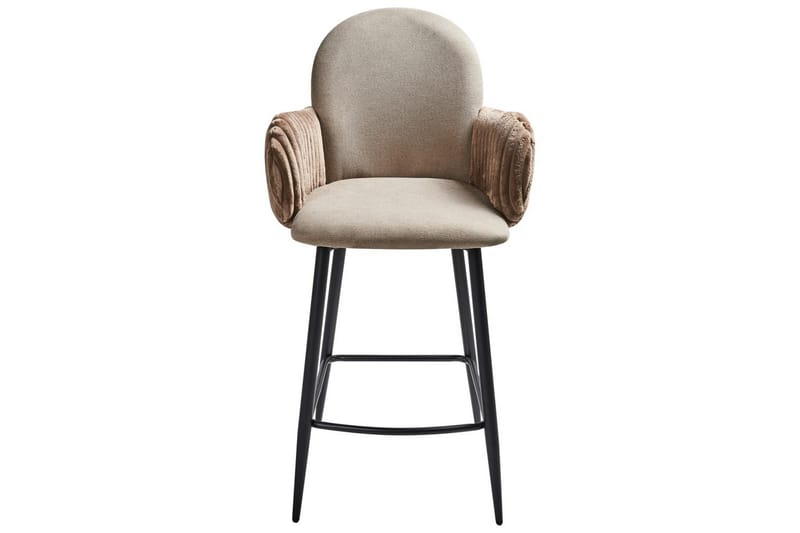 Sett med 2 barstoler Amity - Taupe, svart, brun - Møbler - Stoler & lenestoler - Barstoler