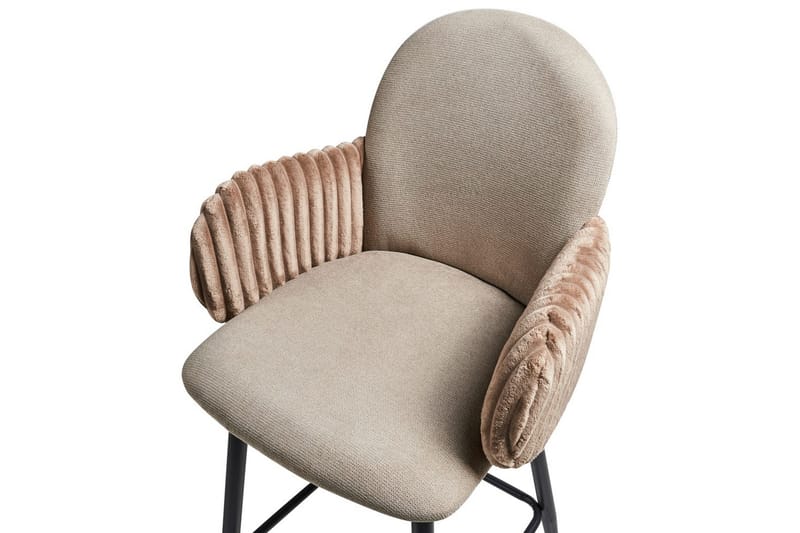 Sett med 2 barstoler Amity - Taupe, svart, brun - Møbler - Stoler & lenestoler - Barstoler
