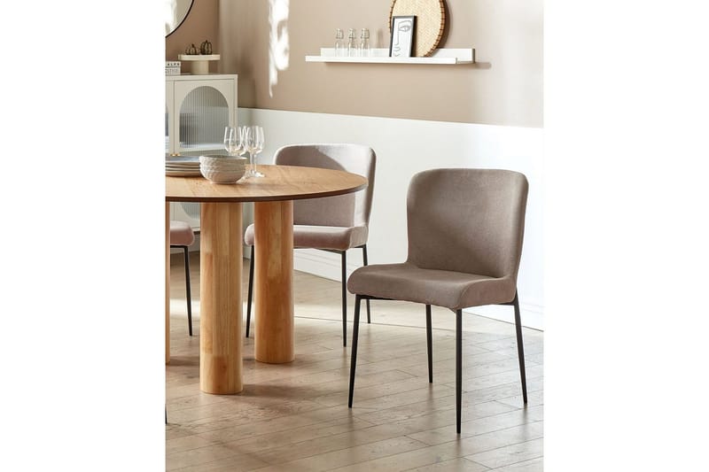 Sett med 2 spisestoler Ada - Beige, grå, svart - Møbler - Stoler & lenestoler - Spisestuestoler & kjøkkenstoler