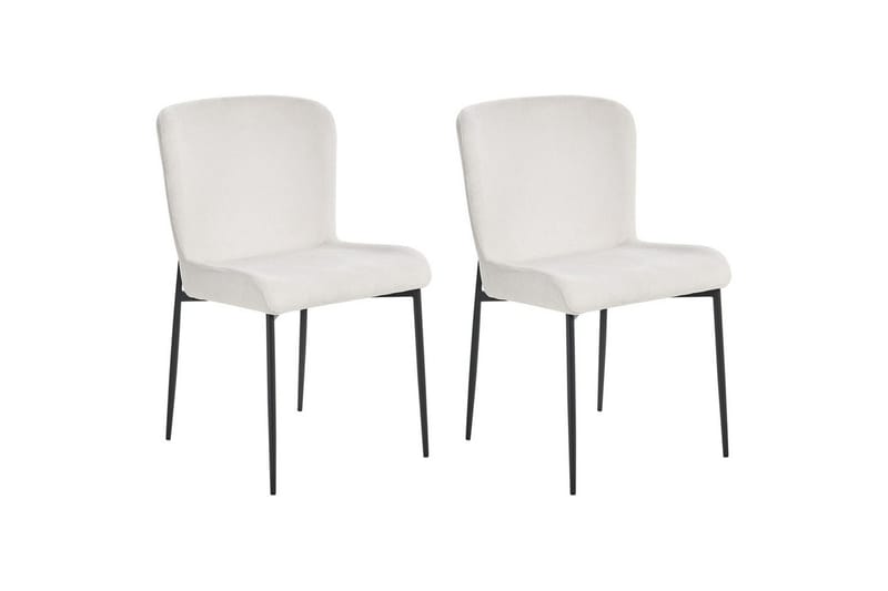 Sett med 2 spisestoler Ada - Hvit, Svart - Møbler - Stoler & lenestoler - Spisestuestoler & kjøkkenstoler