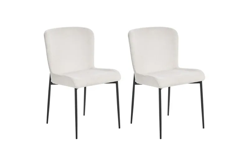 Sett med 2 spisestoler Ada, Hvit, Svart
