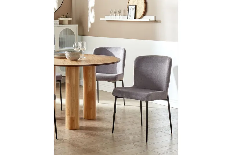 Sett med 2 spisestoler Ada - Mørk grå, svart - Møbler - Stoler & lenestoler - Spisestuestoler & kjøkkenstoler