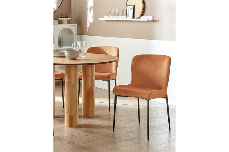 Sett med 2 spisestoler Ada - Oransje, svart - Møbler - Stoler & lenestoler - Spisestuestoler & kjøkkenstoler