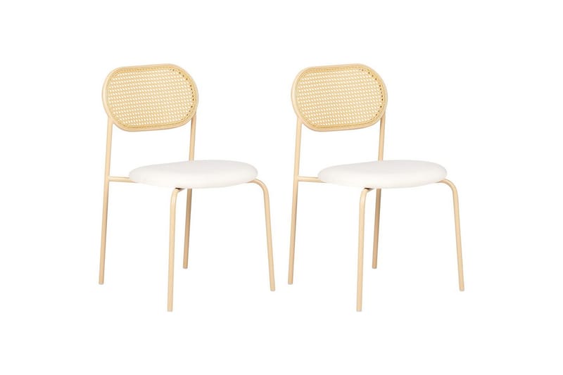 Sett med 2 spisestoler Adaver, Lyst tre, beige
