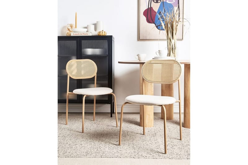 Sett med 2 spisestoler Adaver - Lyst tre, beige - Møbler - Stoler & lenestoler - Spisestuestoler & kjøkkenstoler