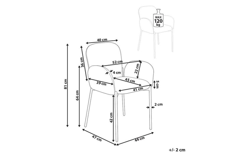 Sett med 2 spisestoler Albee - Grønn, svart - Møbler - Stoler & lenestoler - Spisestuestoler & kjøkkenstoler