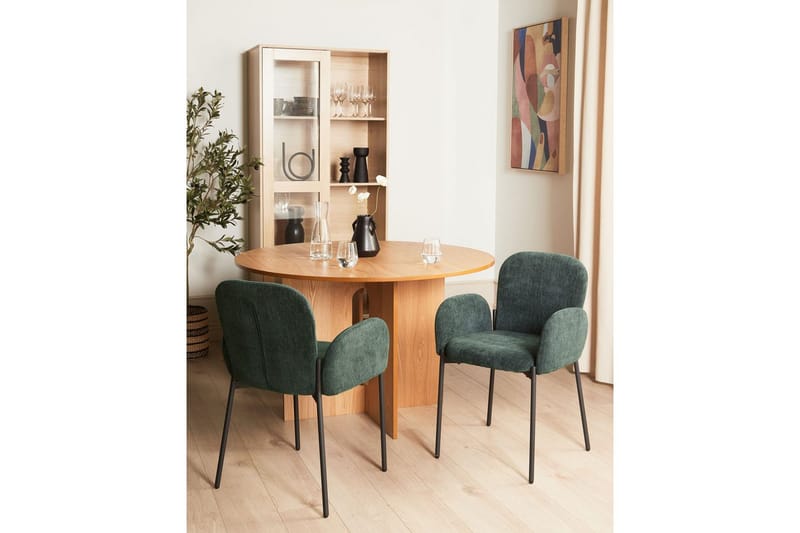 Sett med 2 spisestoler Albee - Grønn, svart - Møbler - Stoler & lenestoler - Spisestuestoler & kjøkkenstoler