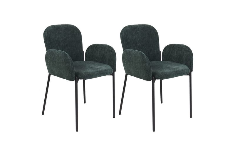 Sett med 2 spisestoler Albee, Grønn, svart