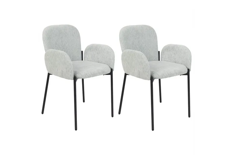 Sett med 2 spisestoler Albee, Mintgrønn, Svart