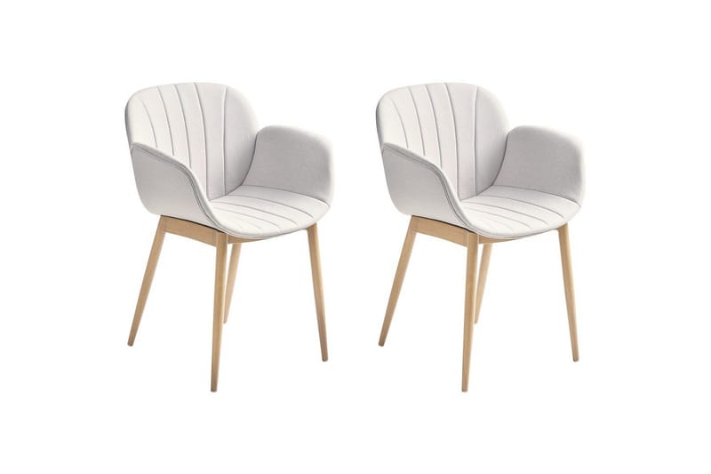 Sett med 2 spisestoler Alice - Grå, lyst tre - Møbler - Stoler & lenestoler - Spisestuestoler & kjøkkenstoler