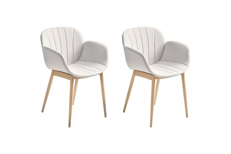 Sett med 2 spisestoler Alice, Grå, lyst tre