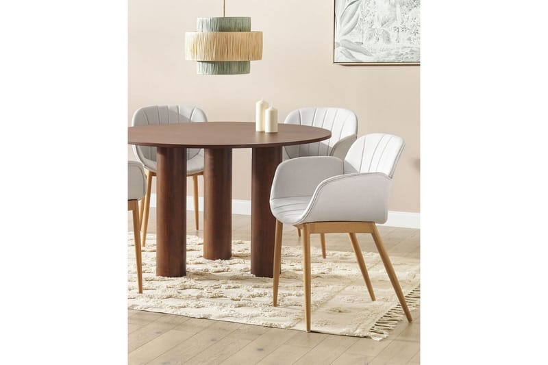Sett med 2 spisestoler Alice - Grå, lyst tre - Møbler - Stoler & lenestoler - Spisestuestoler & kjøkkenstoler