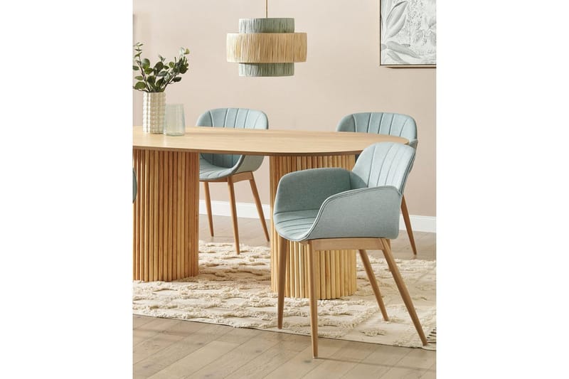 Sett med 2 spisestoler Alice - Grønt, lyst tre - Møbler - Stoler & lenestoler - Spisestuestoler & kjøkkenstoler