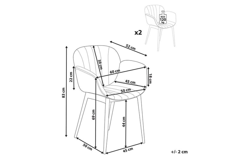 Sett med 2 spisestoler Alice - Grønt, lyst tre - Møbler - Stoler & lenestoler - Spisestuestoler & kjøkkenstoler