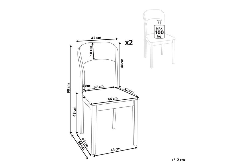 Sett med 2 spisestoler Alvin - Lyst tre, grønn - Møbler - Stoler & lenestoler - Spisestuestoler & kjøkkenstoler