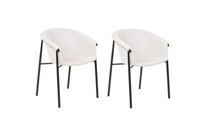 Sett med 2 spisestoler Ames - Beige, svart - Møbler - Stoler & lenestoler - Spisestuestoler & kjøkkenstoler