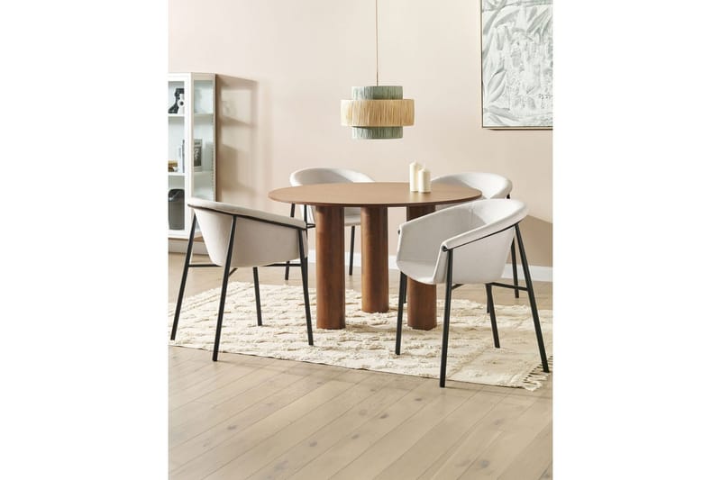 Sett med 2 spisestoler Ames - Beige, svart - Møbler - Stoler & lenestoler - Spisestuestoler & kjøkkenstoler