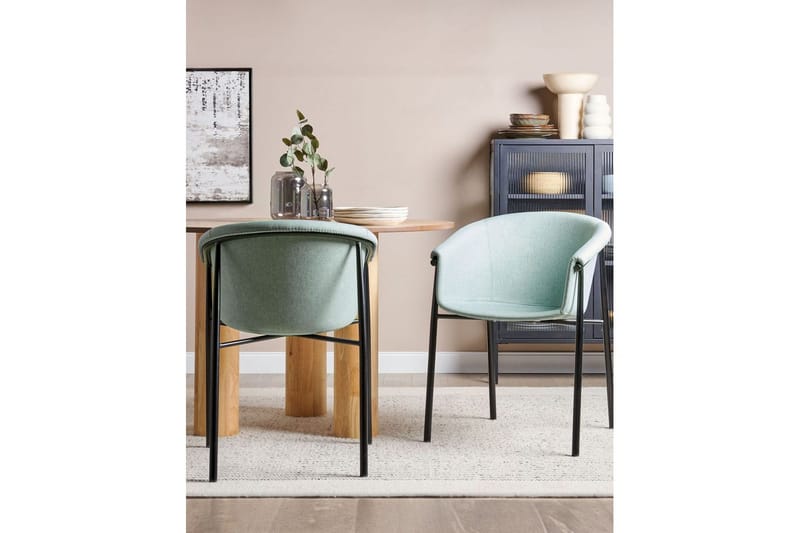 Sett med 2 spisestoler Ames - Grønn, Svart - Møbler - Stoler & lenestoler - Spisestuestoler & kjøkkenstoler