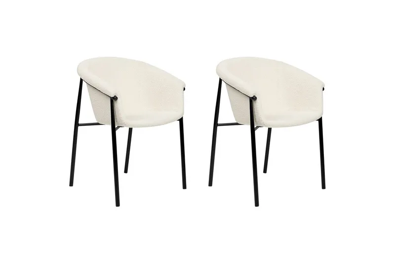 Sett med 2 spisestoler Ames - Hvit, Svart - Møbler - Stoler & lenestoler - Spisestuestoler & kjøkkenstoler