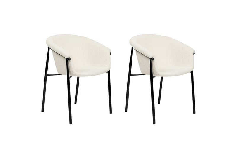 Sett med 2 spisestoler Ames - Hvit, Svart - Møbler - Stoler & lenestoler - Spisestuestoler & kjøkkenstoler