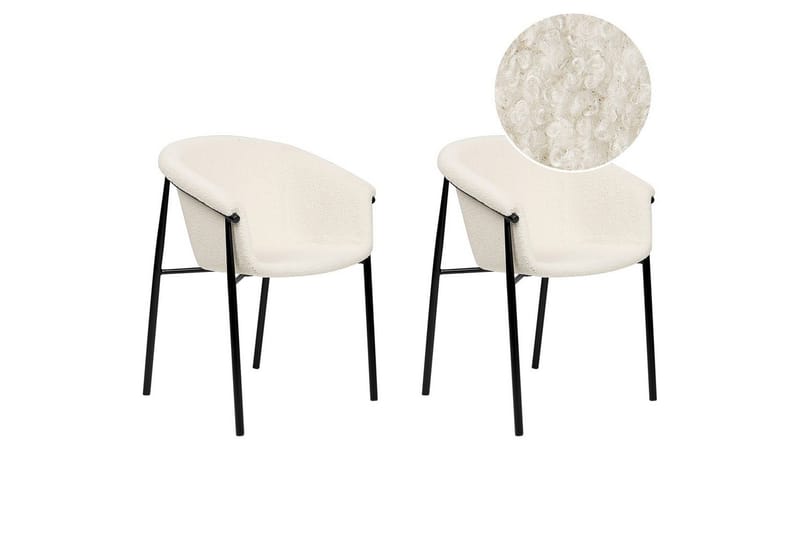 Sett med 2 spisestoler Ames - Hvit, Svart - Møbler - Stoler & lenestoler - Spisestuestoler & kjøkkenstoler