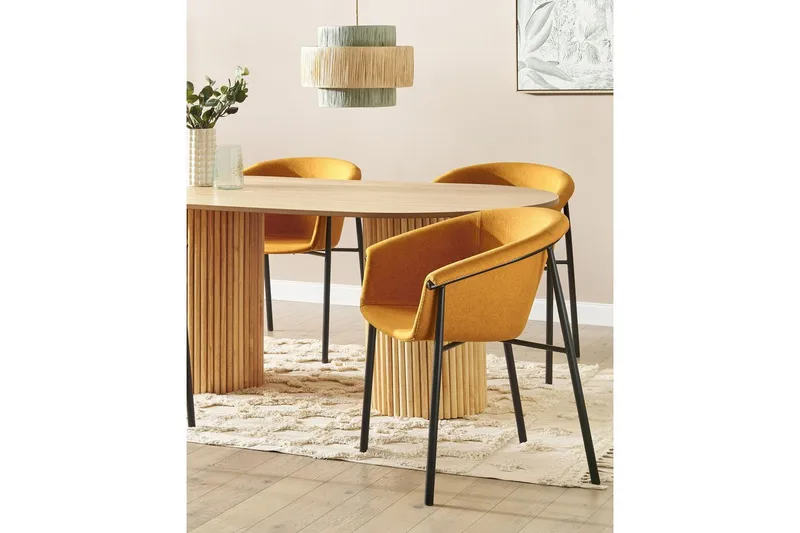 Sett med 2 spisestoler Ames - Oransje, svart - Møbler - Stoler & lenestoler - Spisestuestoler & kjøkkenstoler