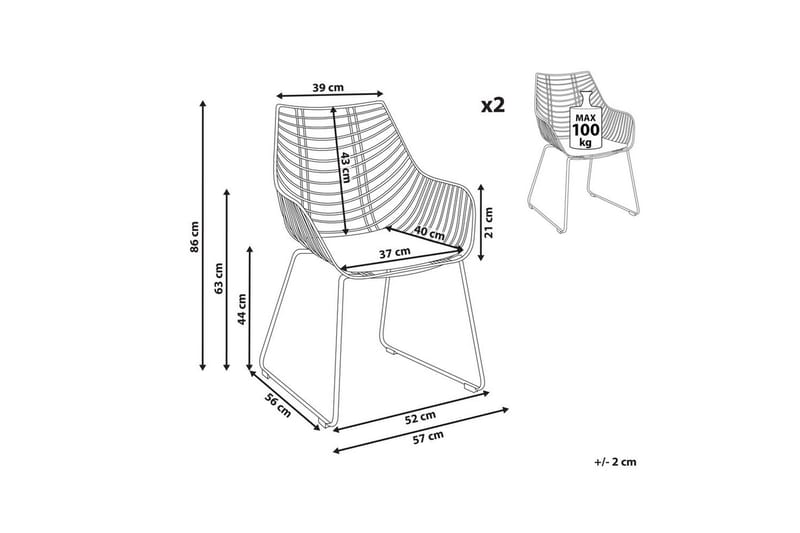 Sett med 2 spisestoler Annapolis - Møbler - Stoler & lenestoler - Spisestuestoler & kjøkkenstoler