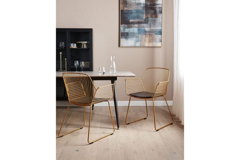 Sett med 2 spisestoler Appleton - Gull, svart - Møbler - Stoler & lenestoler - Spisestuestoler & kjøkkenstoler