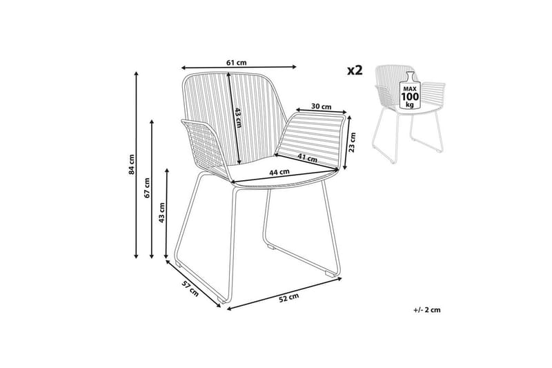 Sett med 2 spisestoler Appleton - Gull, svart - Møbler - Stoler & lenestoler - Spisestuestoler & kjøkkenstoler