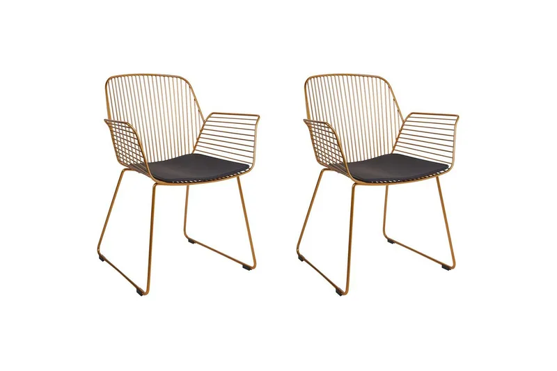 Sett med 2 spisestoler Appleton, Gull, svart