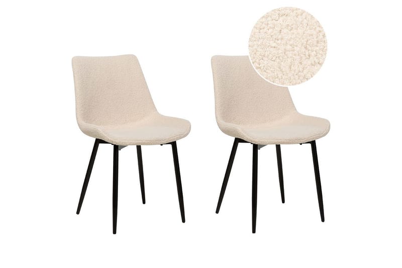 Sett med 2 spisestoler Avilla - Beige, svart - Møbler - Stoler & lenestoler - Spisestuestoler & kjøkkenstoler