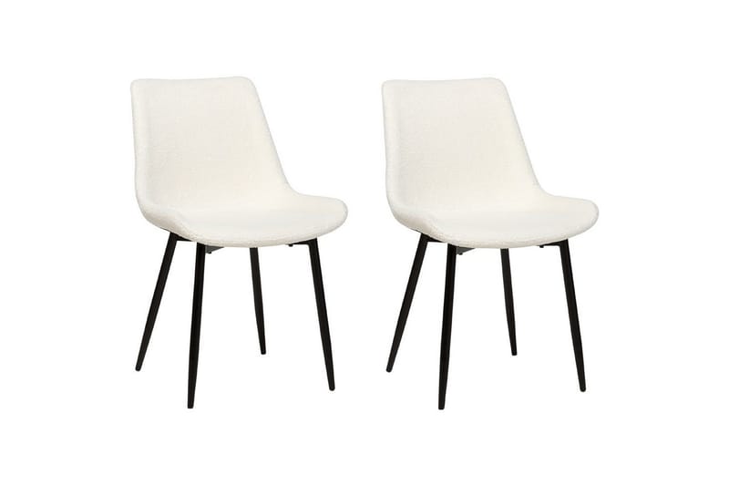 Sett med 2 spisestoler Avilla - Hvit, Svart - Møbler - Stoler & lenestoler - Spisestuestoler & kjøkkenstoler