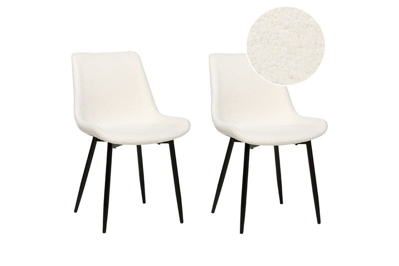 Sett med 2 spisestoler Avilla, Hvit, Svart