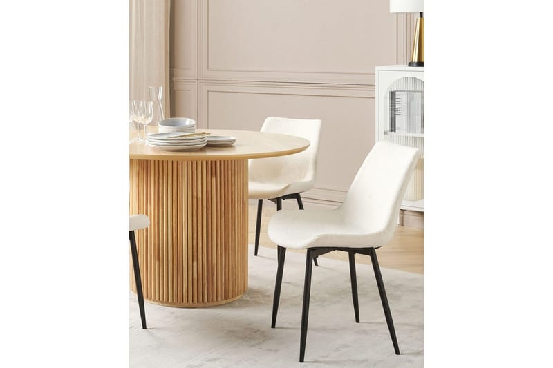 Sett med 2 spisestoler Avilla - Hvit, Svart - Møbler - Stoler & lenestoler - Spisestuestoler & kjøkkenstoler
