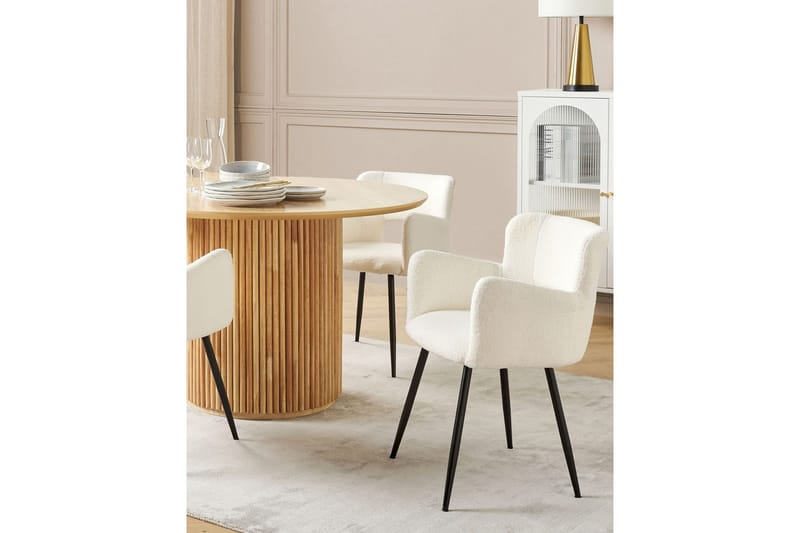 Sett med 2 spisestoler Bouclé Sanilac - Møbler - Stoler & lenestoler - Spisestuestoler & kjøkkenstoler