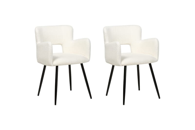 Sett med 2 spisestoler Bouclé Sanilac - Møbler - Stoler & lenestoler - Spisestuestoler & kjøkkenstoler