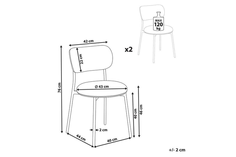 Sett med 2 spisestoler Casey - Møbler - Stoler & lenestoler - Spisestuestoler & kjøkkenstoler