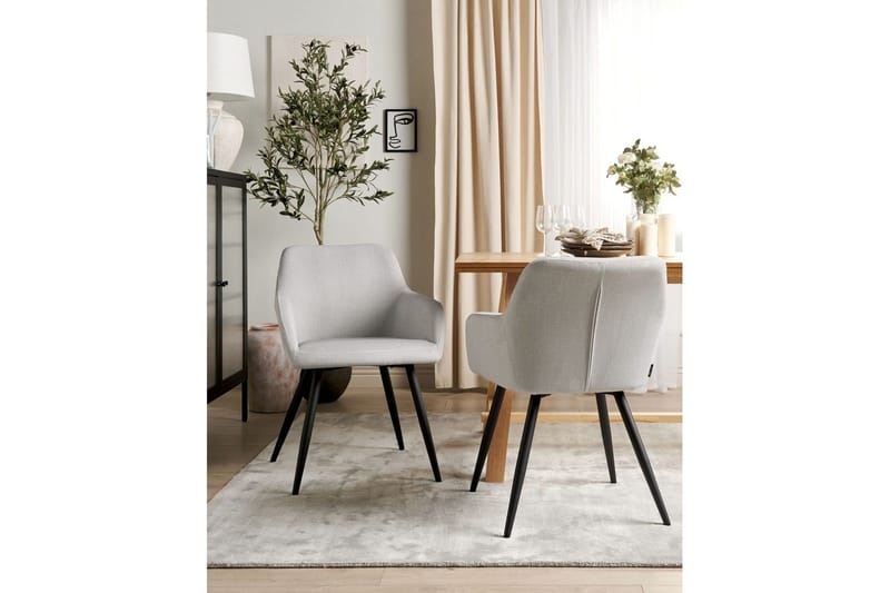 Sett med 2 spisestoler Casmalia - Beige, svart - Møbler - Stoler & lenestoler - Spisestuestoler & kjøkkenstoler