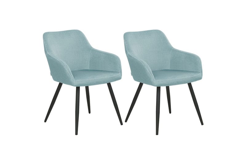 Sett med 2 spisestoler Casmalia - Blå, Svart - Møbler - Stoler & lenestoler - Spisestuestoler & kjøkkenstoler