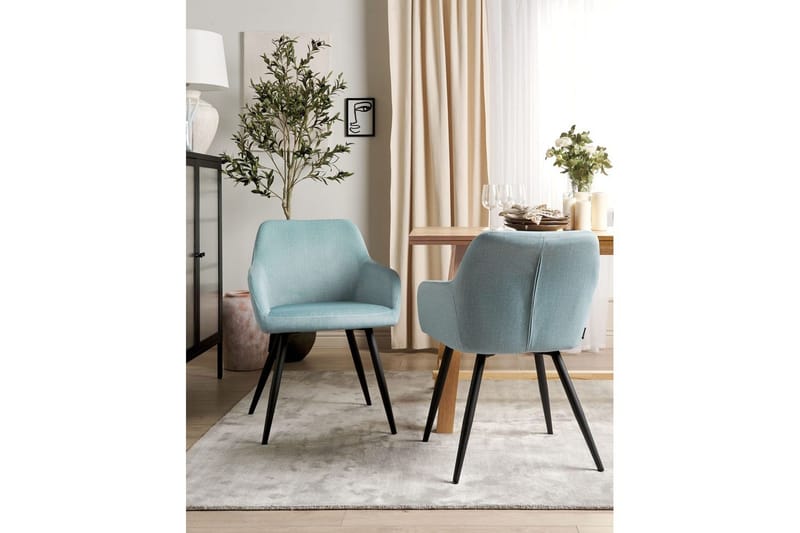 Sett med 2 spisestoler Casmalia - Blå, Svart - Møbler - Stoler & lenestoler - Spisestuestoler & kjøkkenstoler