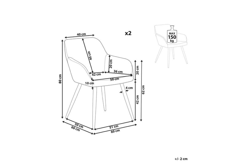 Sett med 2 spisestoler Casmalia - Blå, Svart - Møbler - Stoler & lenestoler - Spisestuestoler & kjøkkenstoler