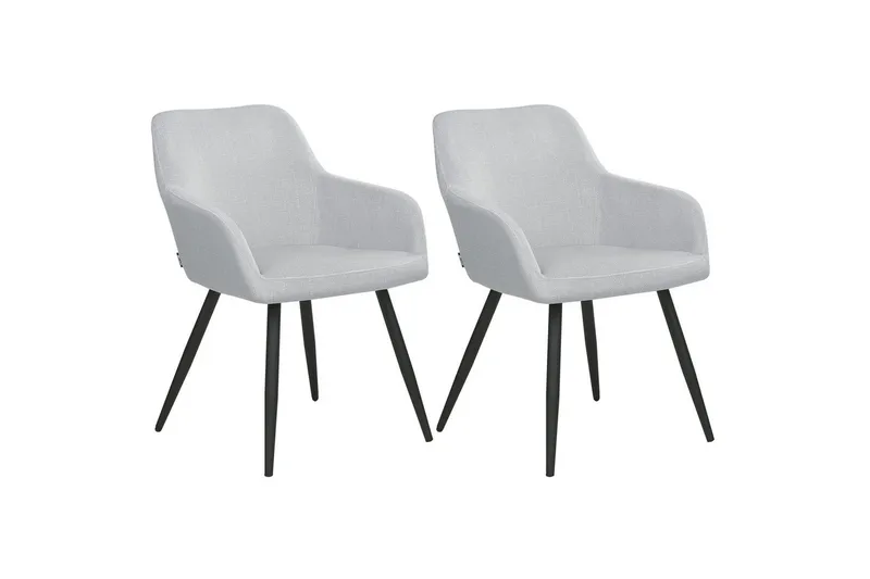 Sett med 2 spisestoler Casmalia - Grå, svart - Møbler - Stoler & lenestoler - Spisestuestoler & kjøkkenstoler