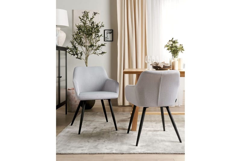 Sett med 2 spisestoler Casmalia - Grå, svart - Møbler - Stoler & lenestoler - Spisestuestoler & kjøkkenstoler