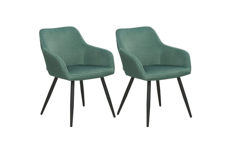 Sett med 2 spisestoler Casmalia, Grønn, svart