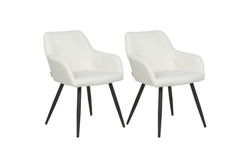 Sett med 2 spisestoler Casmalia, Hvit, Svart
